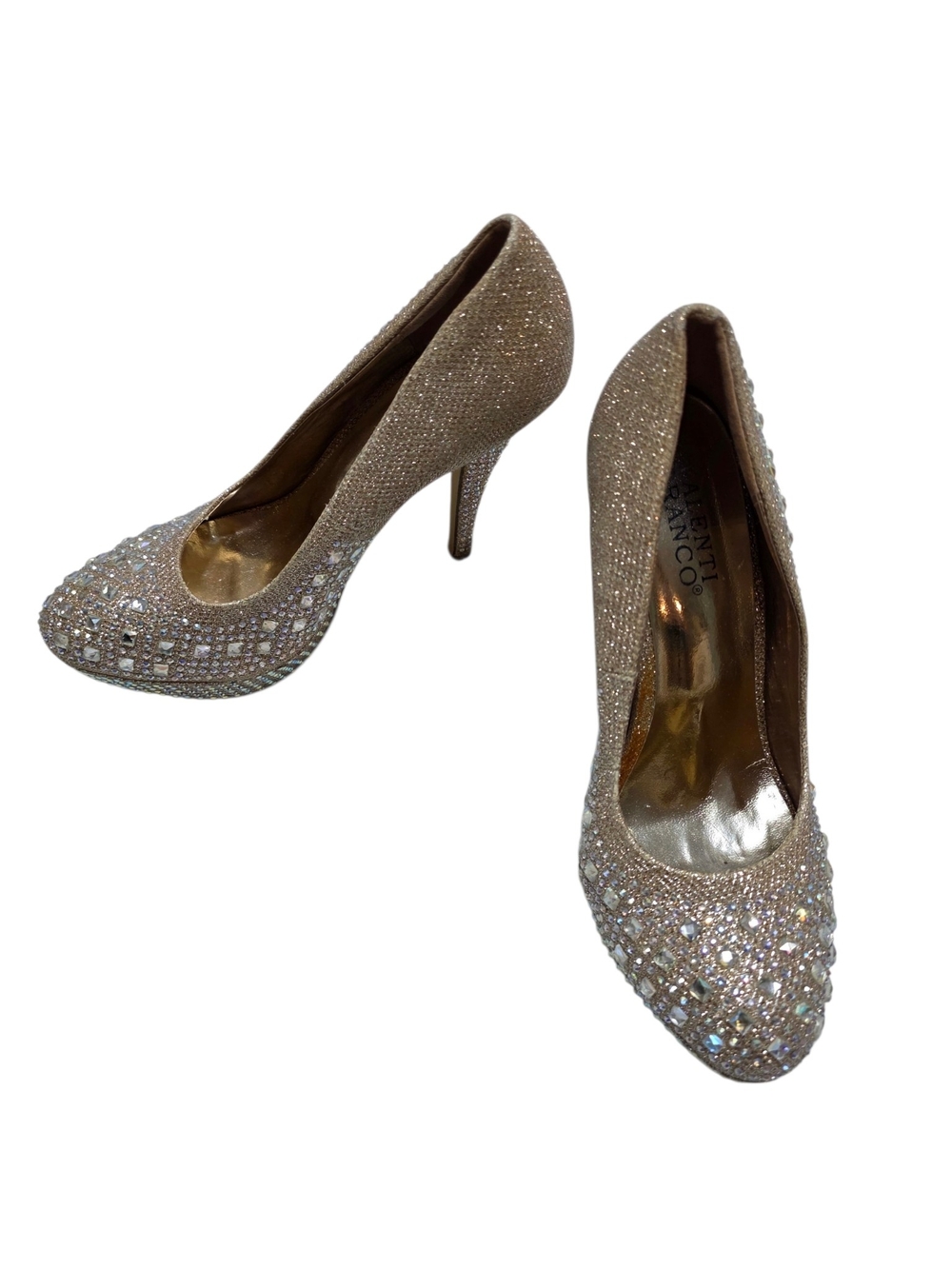 Valenti Franco Gold Crystal Pump Heels